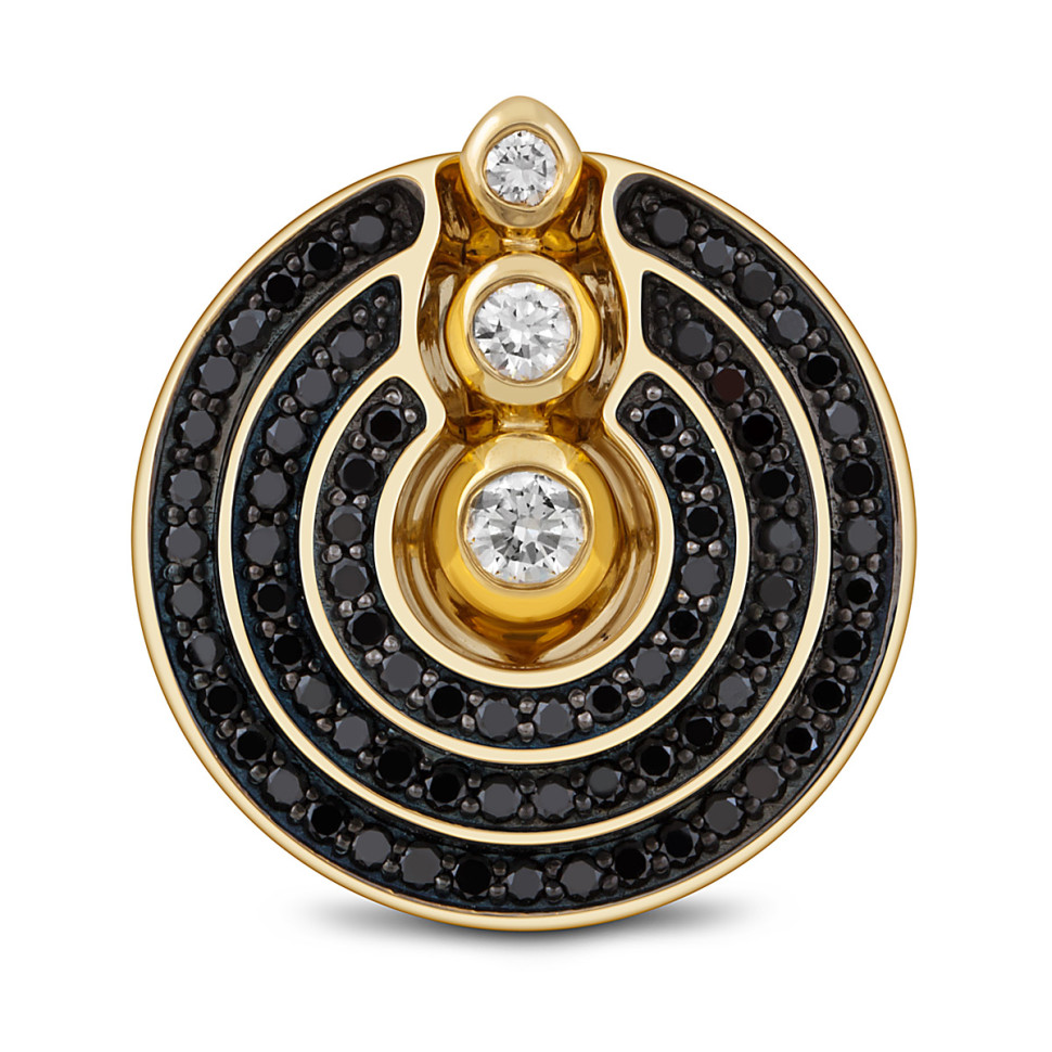 Кольцо из жёлтого золота с бриллиантами (047714)