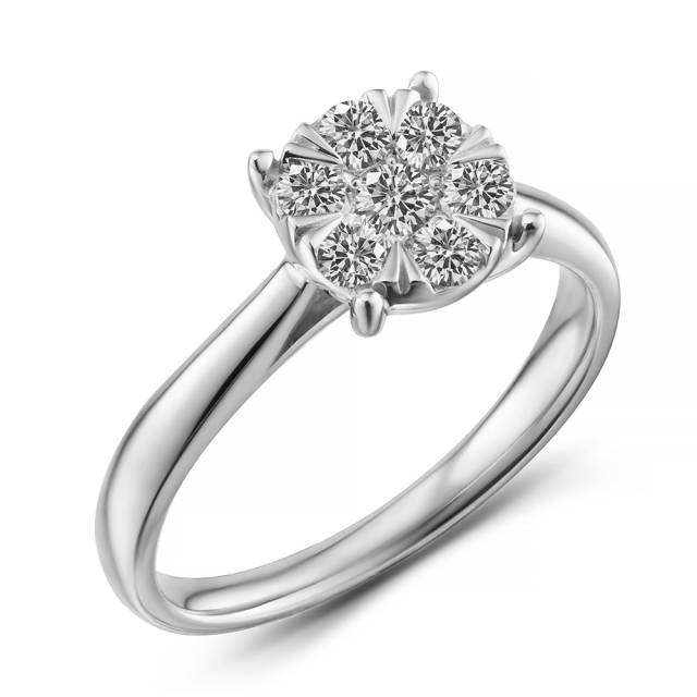 Кольцо из белого золота с бриллиантами (063807)