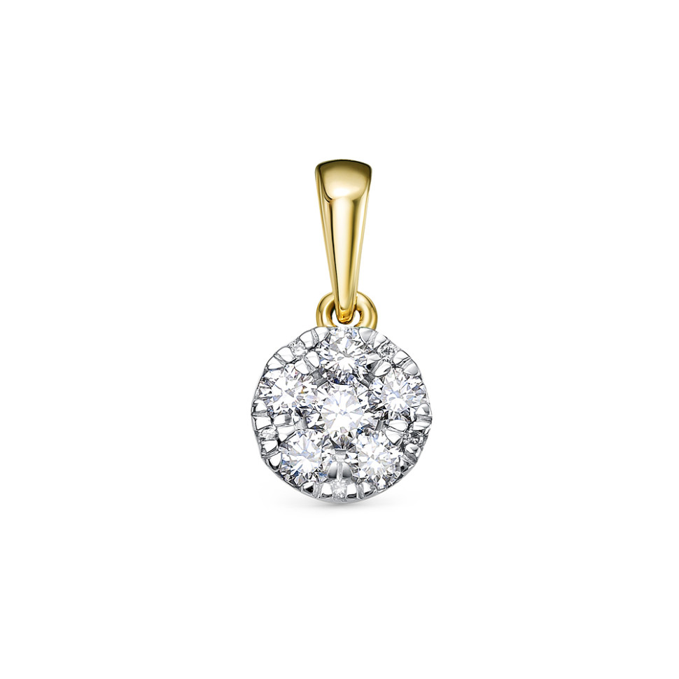 Кулон из жёлтого золота с бриллиантами (054805)