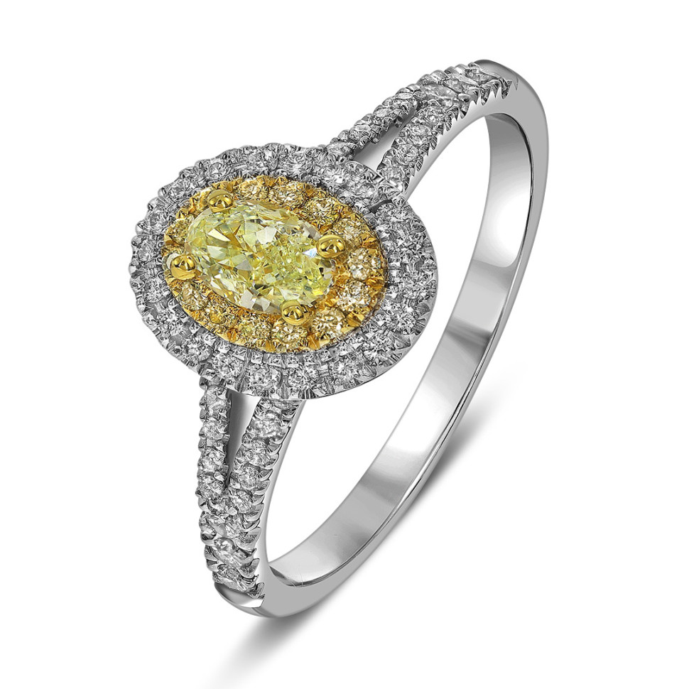 Кольцо из белого золота с бриллиантами (063260)