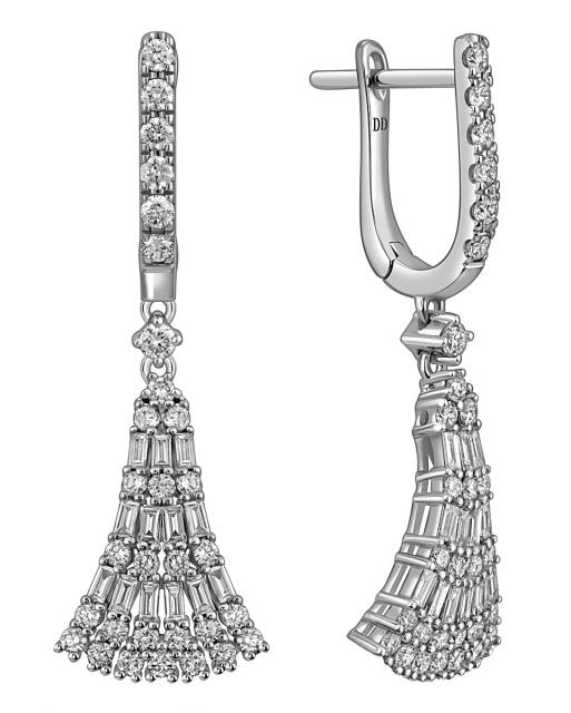 Серьги из белого золота с бриллиантами (057762)