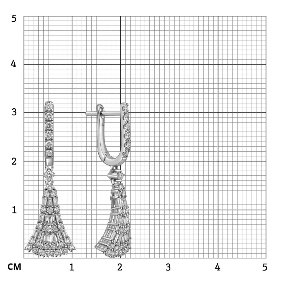 Серьги из белого золота с бриллиантами (057762)