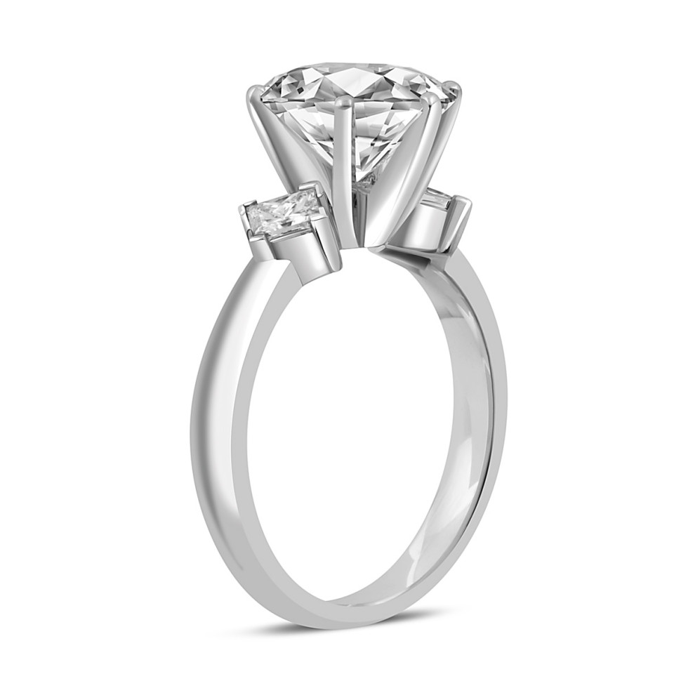 Помолвочное кольцо из платины с бриллиантами (045558)