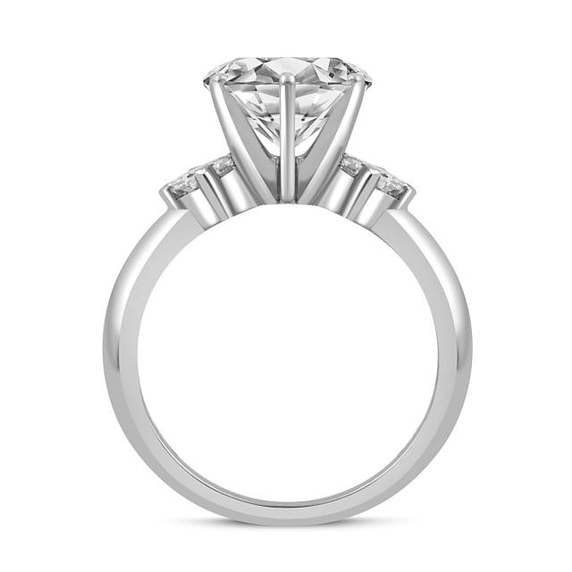 Помолвочное кольцо из платины с бриллиантами (045558)