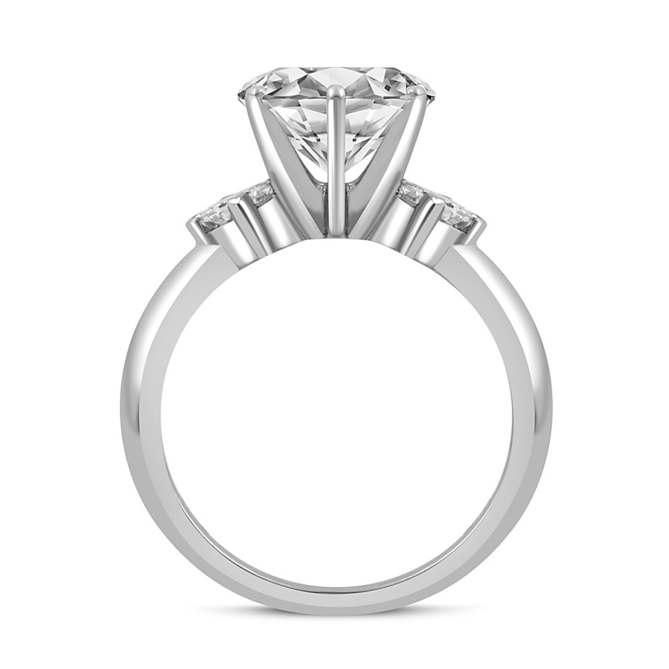 Помолвочное кольцо из платины с бриллиантами (045558)