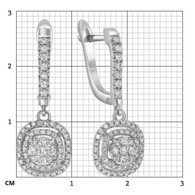 Серьги из белого золота с бриллиантами  (059594)