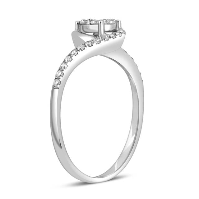 Кольцо из белого золота с бриллиантами (043409)