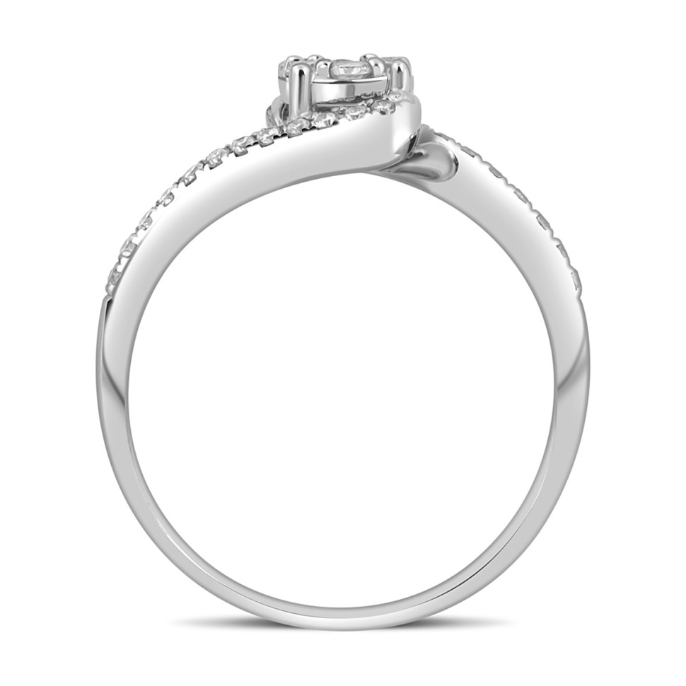 Кольцо из белого золота с бриллиантами (043409)