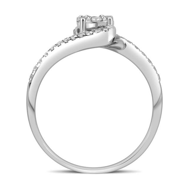 Кольцо из белого золота с бриллиантами (043409)