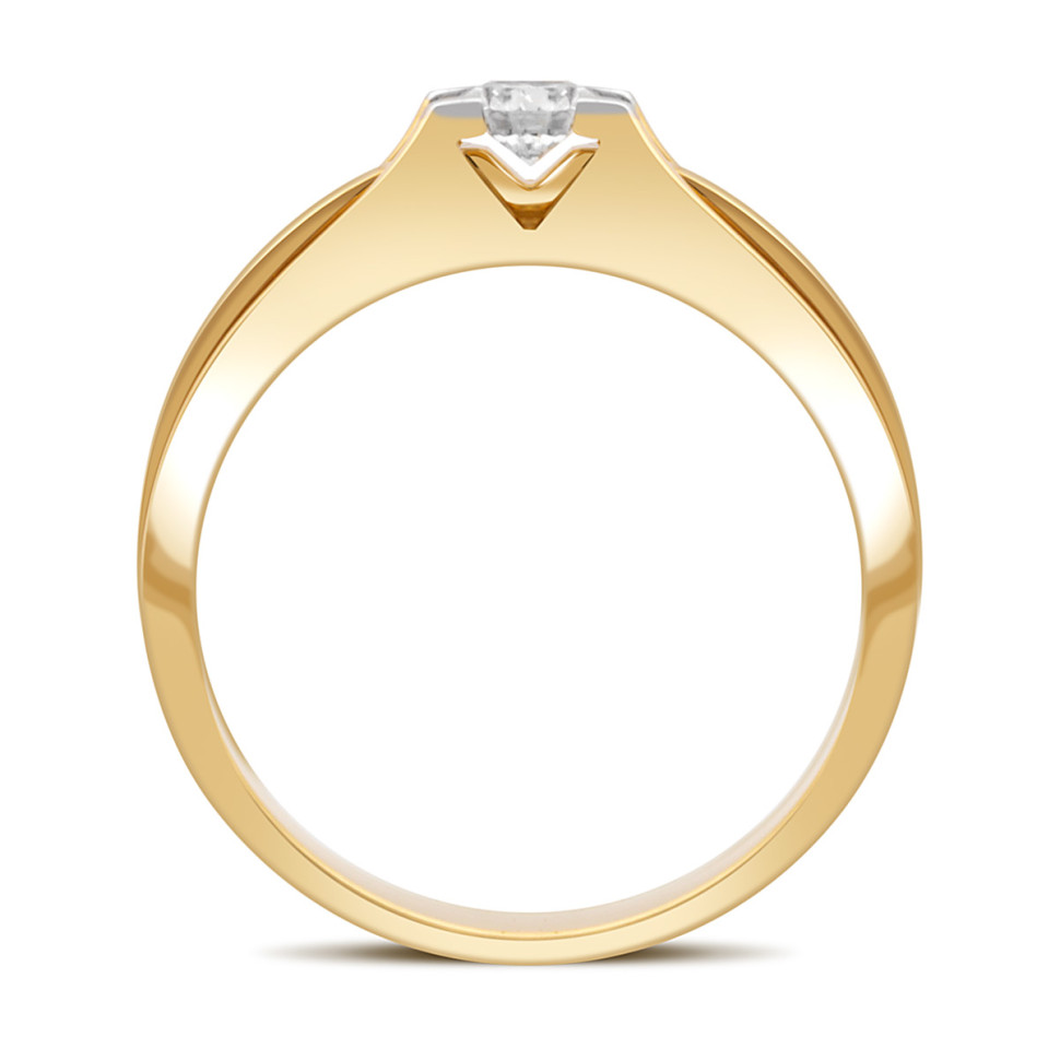 Помолвочное кольцо из жёлтого золота с бриллиантом (025716)