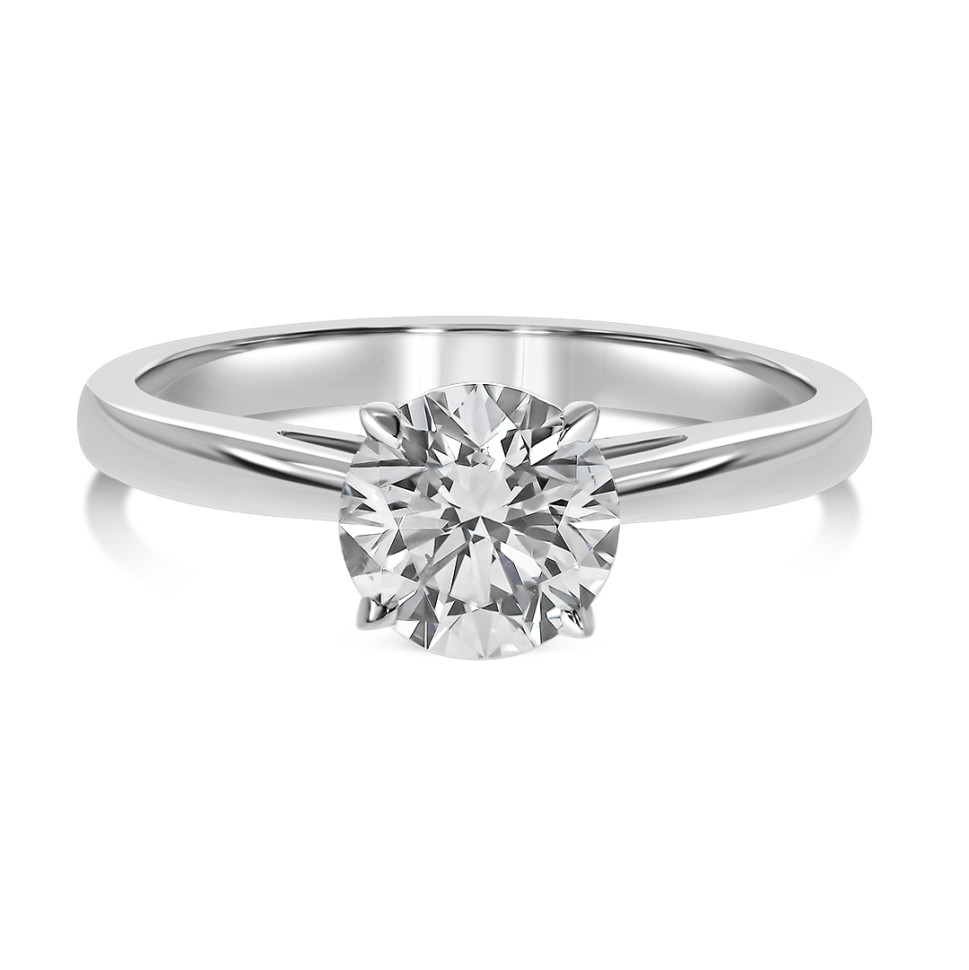 Помолвочное кольцо из белого золота с бриллиантом (060539)