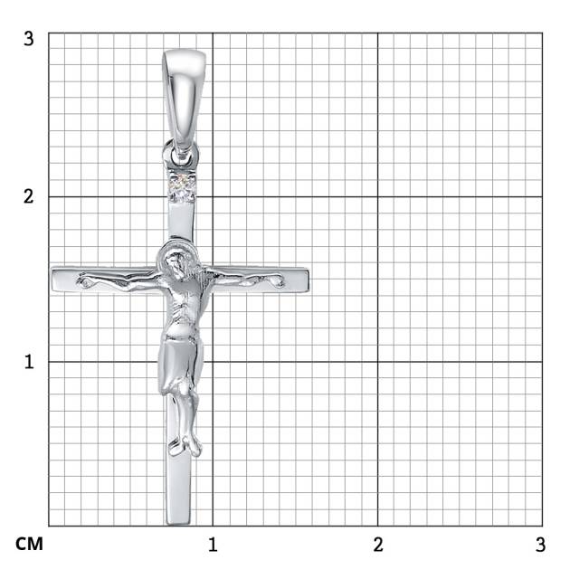Кулон крест из платины с бриллиантом (051394)