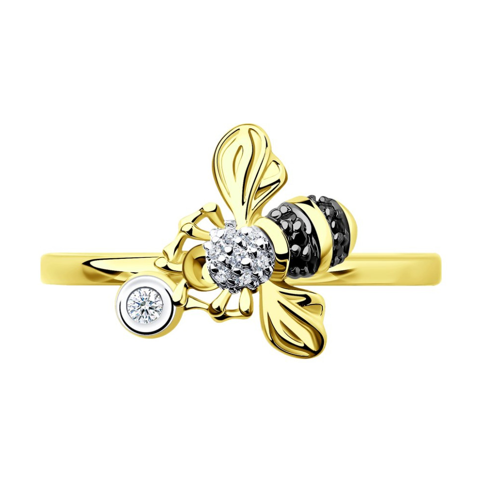 Кольцо из жёлтого золота с бриллиантами 