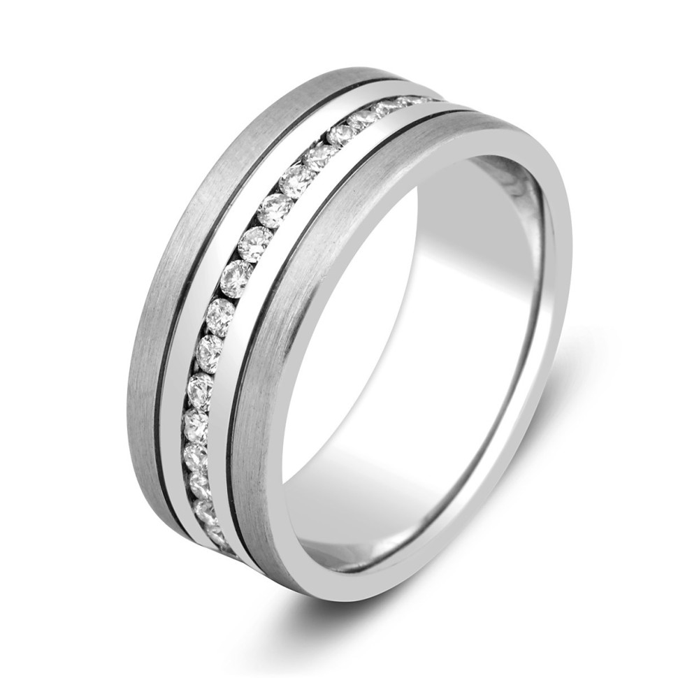 Обручальное кольцо из белого золота (000136)