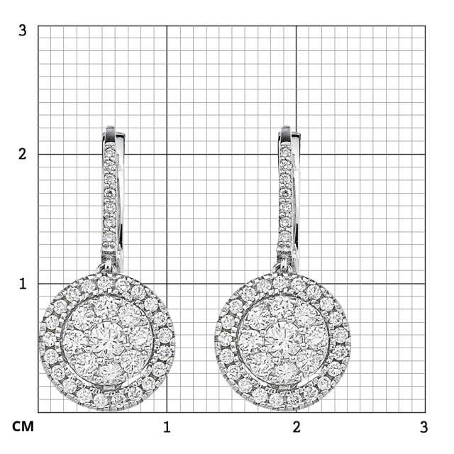 Серьги из белого золота с бриллиантами (050680)