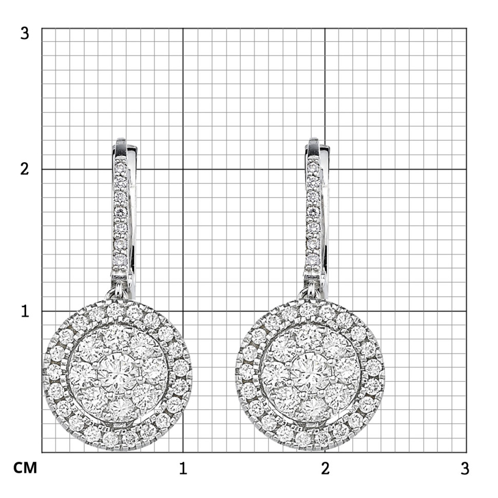 Серьги из белого золота с бриллиантами (050680)