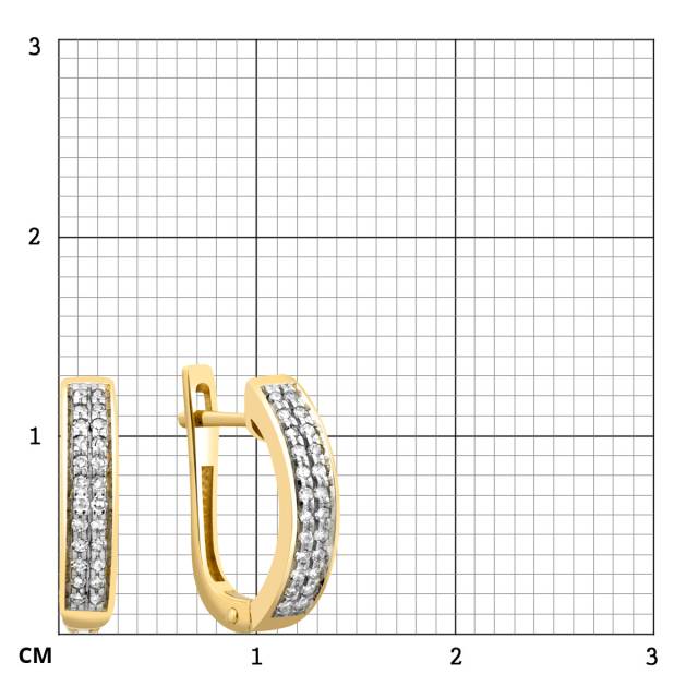 Серьги из жёлтого золота с бриллиантами (024775)
