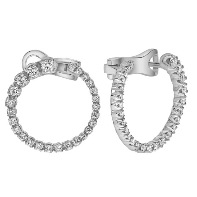 Серьги из белого золота с бриллиантами  (059107)