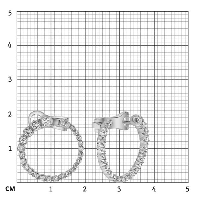 Серьги из белого золота с бриллиантами  (059107)