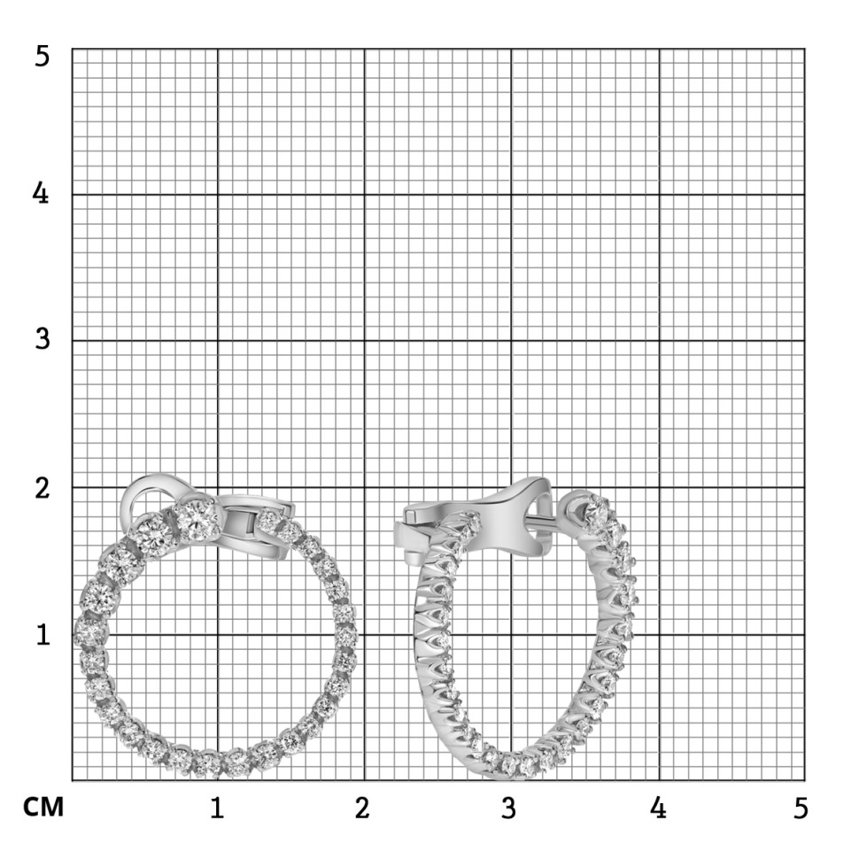 Серьги из белого золота с бриллиантами  (059107)
