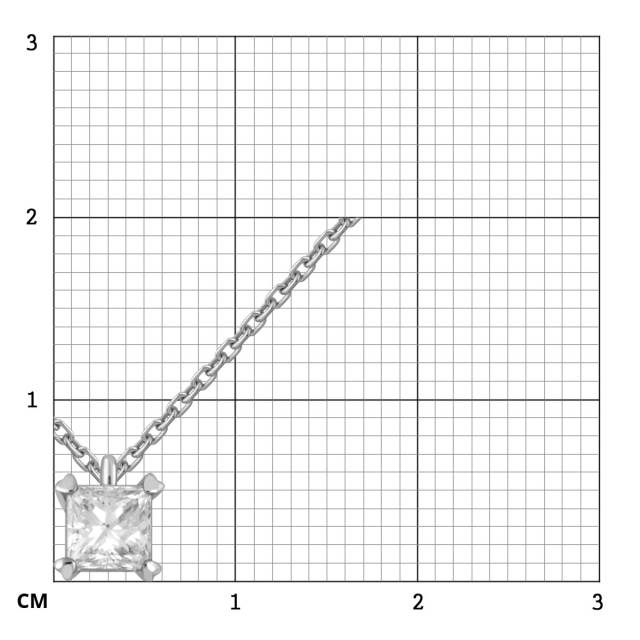 Колье из белого золота с бриллиантом (051928)