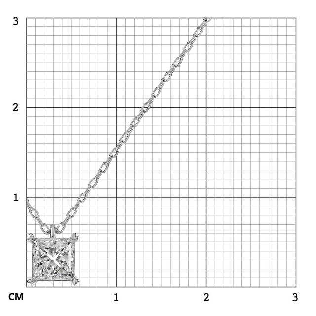 Колье из белого золота с бриллиантом (051928)
