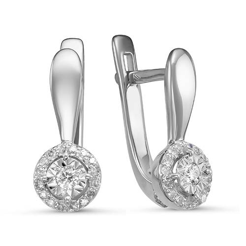 Серьги из белого золота с бриллиантами (052702)