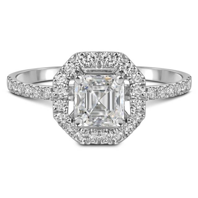 Помолвочное кольцо из белого золота с бриллиантами (049664)