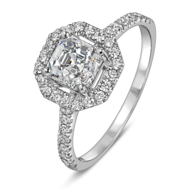 Помолвочное кольцо из белого золота с бриллиантами (049664)