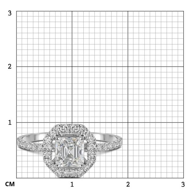 Помолвочное кольцо из белого золота с бриллиантами (049664)