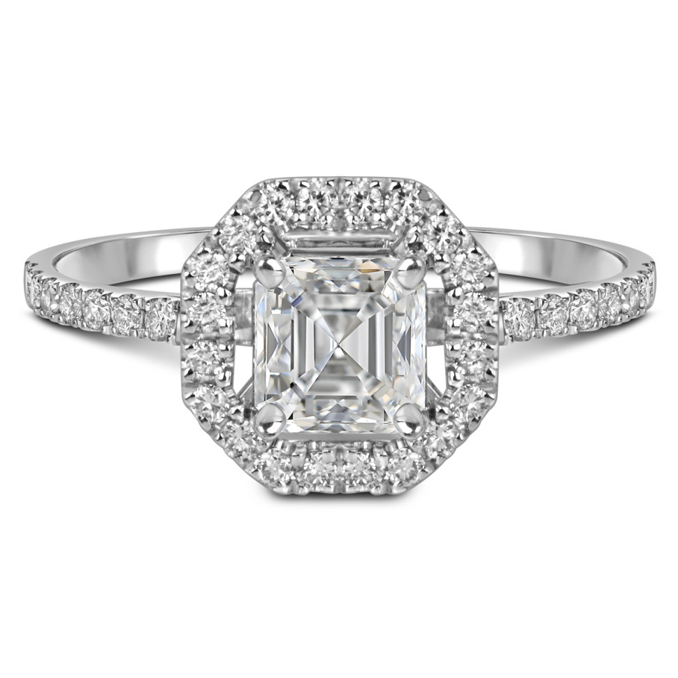 Помолвочное кольцо из белого золота с бриллиантами (049664)