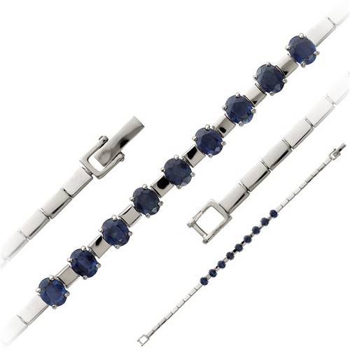 Браслет из белого золота с сапфирами (038307)