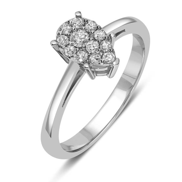 Кольцо из белого золота с бриллиантами (039594)