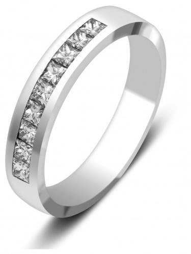 Обручальное кольцо из платины с бриллиантами 15.5