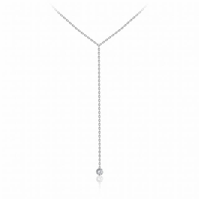 Колье из белого золота с бриллиантом (047759)