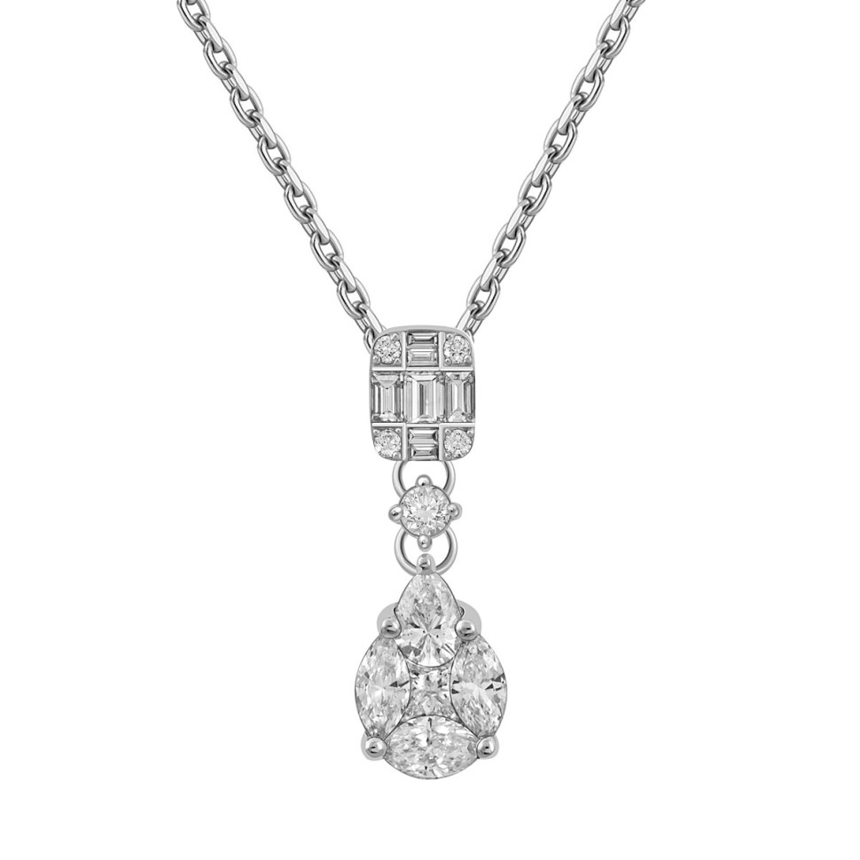 Колье из белого золота с бриллиантами (042712)