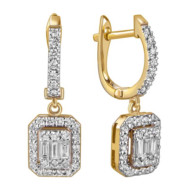 Серьги из жёлтого золота с бриллиантами (059530)