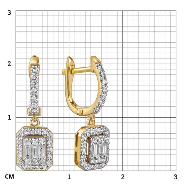 Серьги из жёлтого золота с бриллиантами (059530)