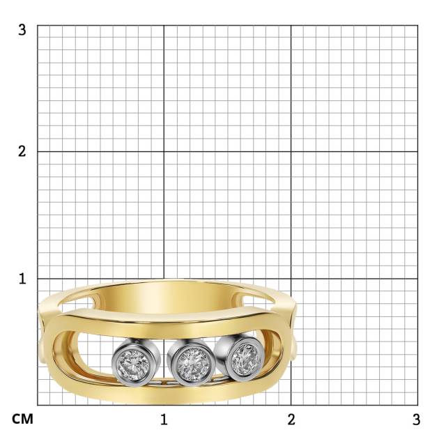 Кольцо из жёлтого золота с бриллиантами (061553)