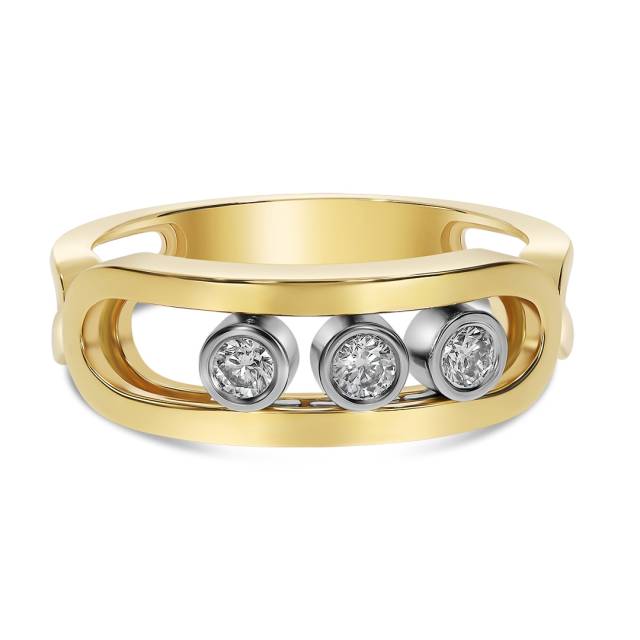 Кольцо из жёлтого золота с бриллиантами (061553)