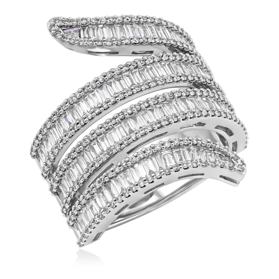 Кольцо из белого золота с бриллиантами (055632)