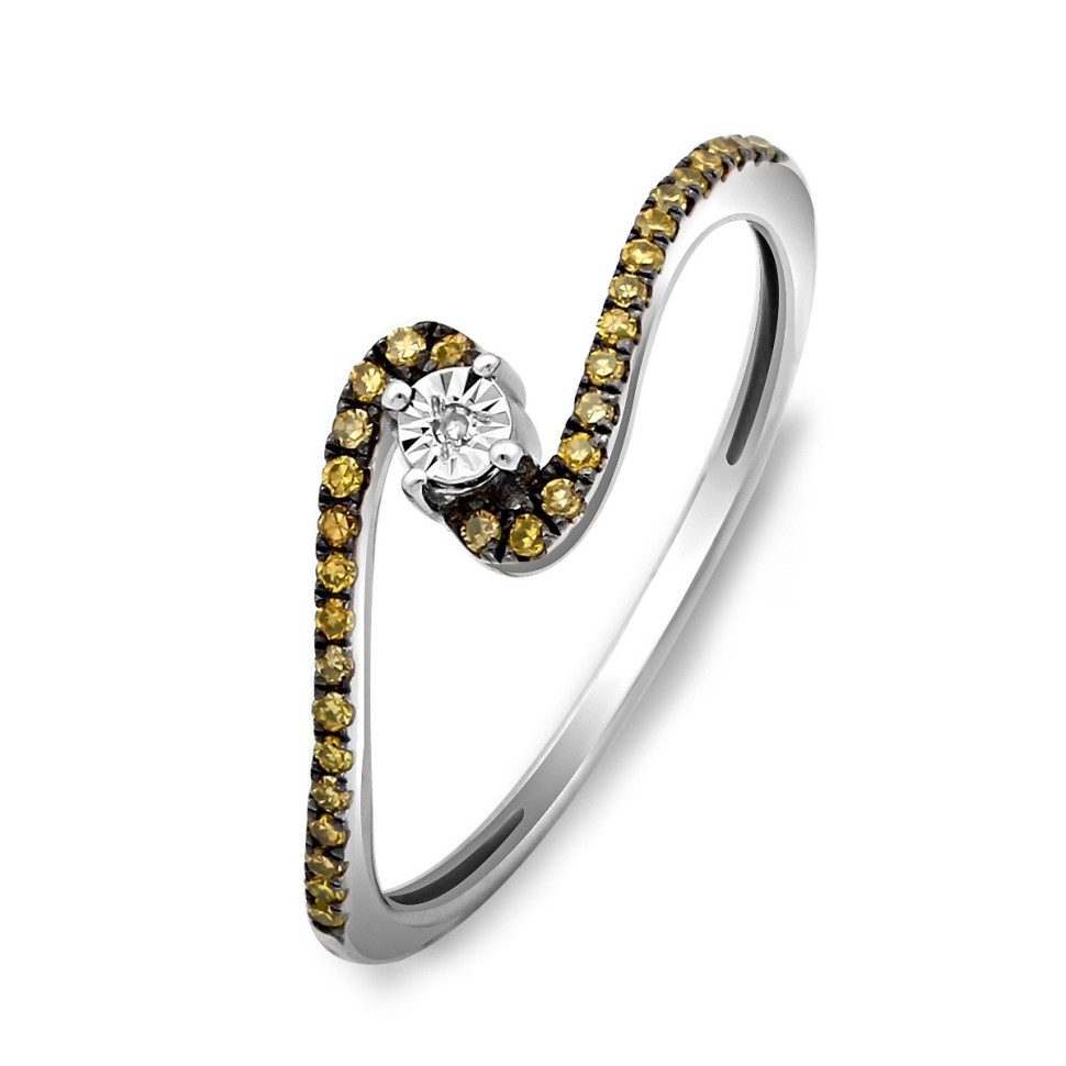 Кольцо из белого золота с бриллиантами (010672)