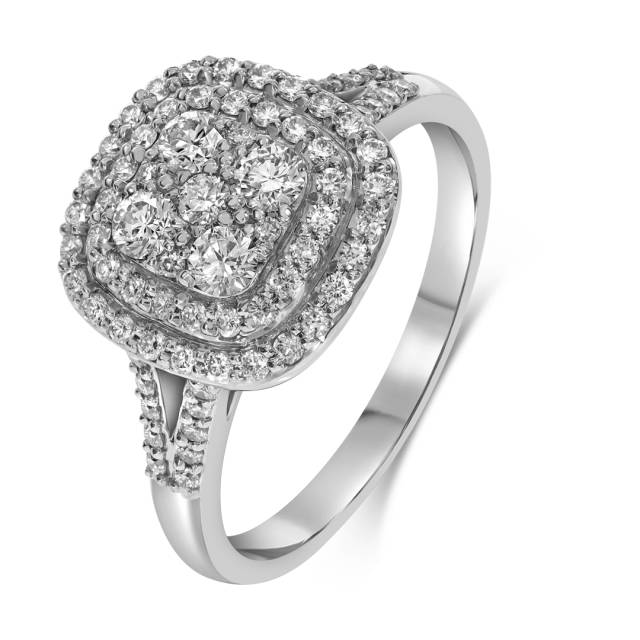 Кольцо из белого золота с бриллиантами (059512)