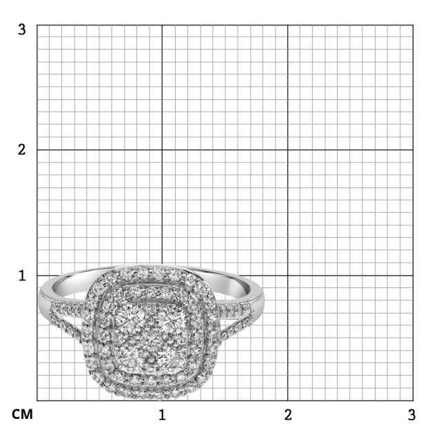 Кольцо из белого золота с бриллиантами (059512)