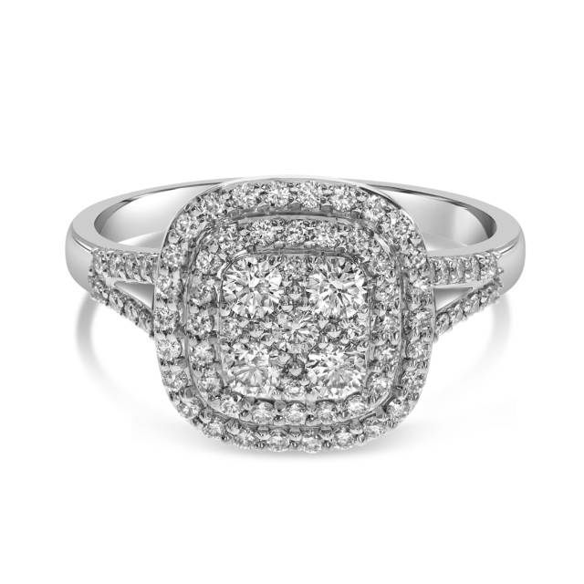 Кольцо из белого золота с бриллиантами (059512)