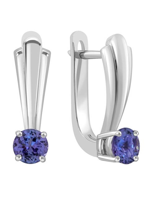 Серьги из белого золота с танзанитами (042956)