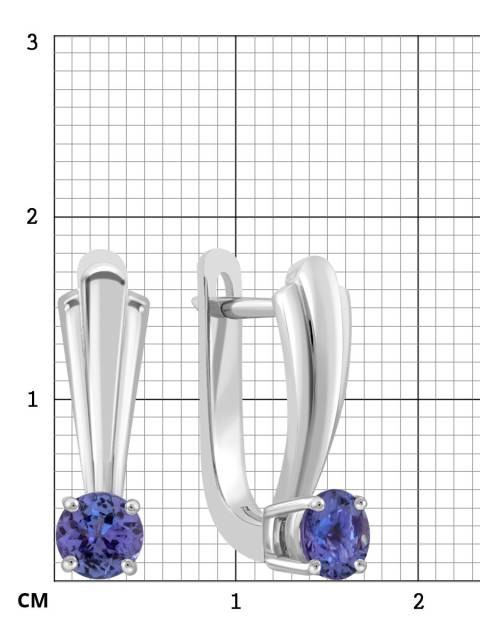 Серьги из белого золота с танзанитами (042956)