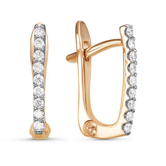 Серьги из красного золота с бриллиантами (052704)