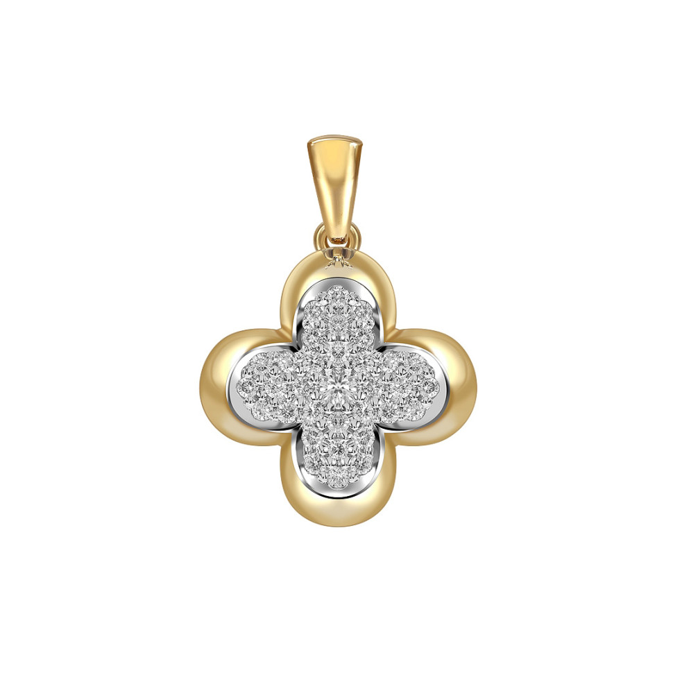 Кулон из жёлтого золота с бриллиантами (061051)