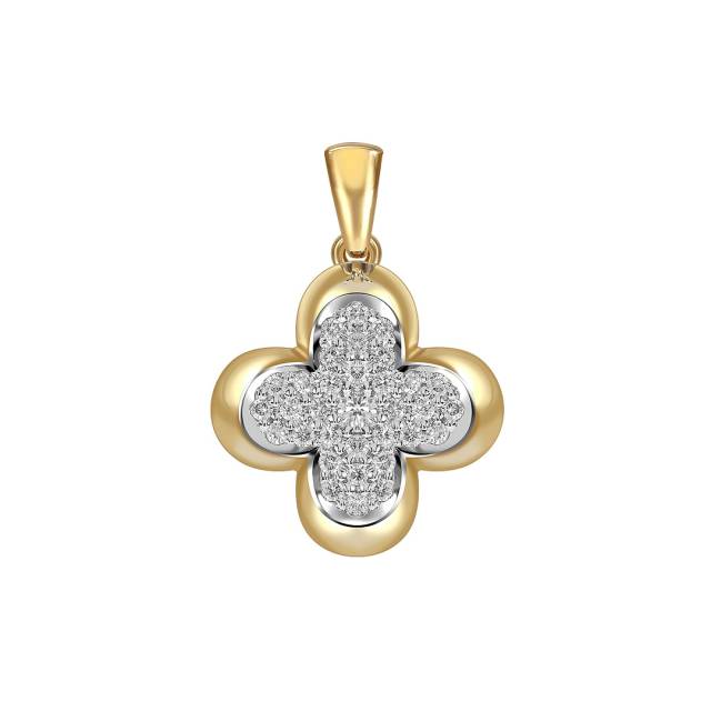 Кулон из жёлтого золота с бриллиантами (061051)